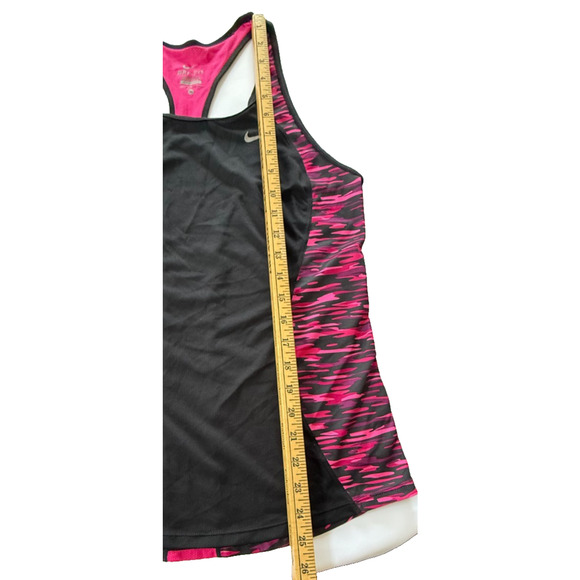 Nike Tank Top Women's Medium Black Pink Polyester Dri Fit Racerback Workout Top - Picture 7 of 8